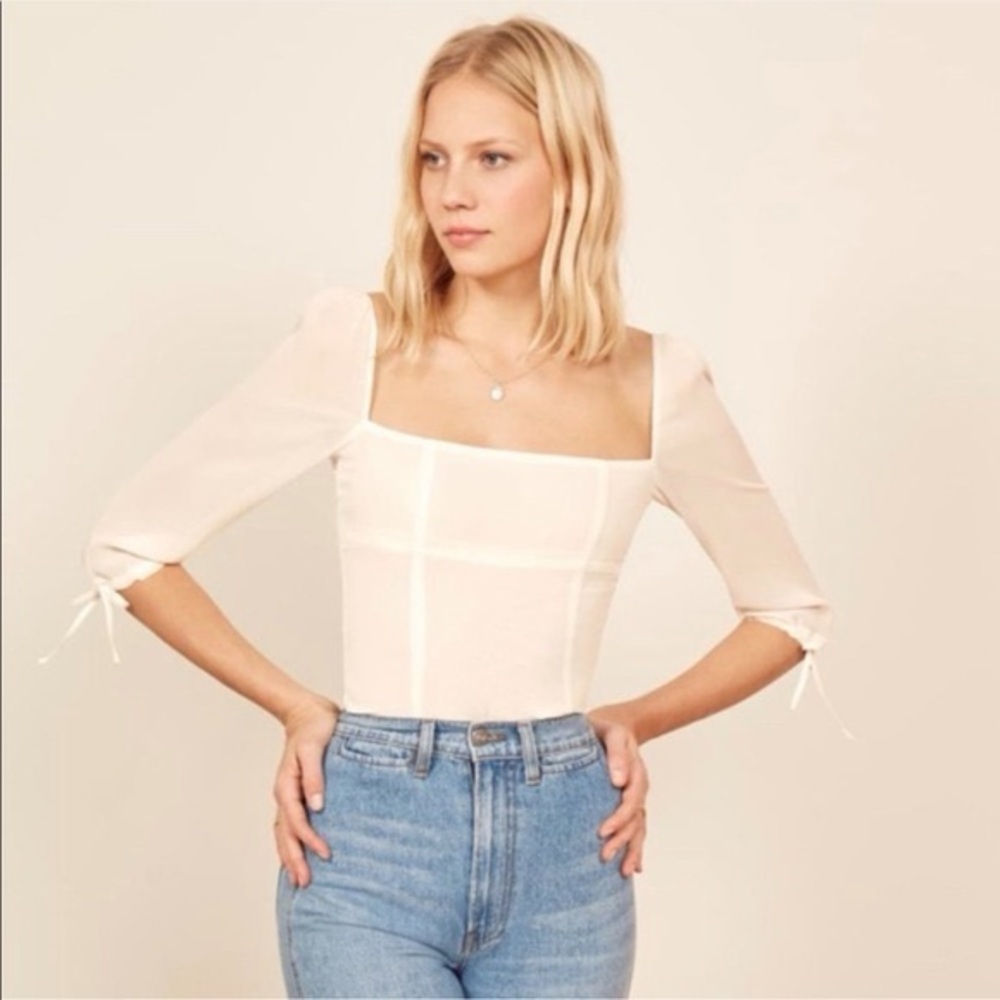 Reformation Grove Top in Ivory